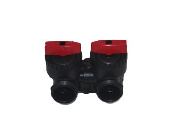 Clack bypass valve on a cabinet-type water softener, full view